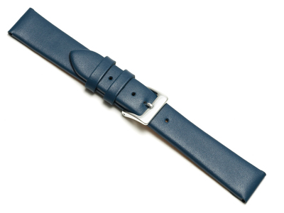 Bracelet montre en cuir de veau Bleu, 12 mm