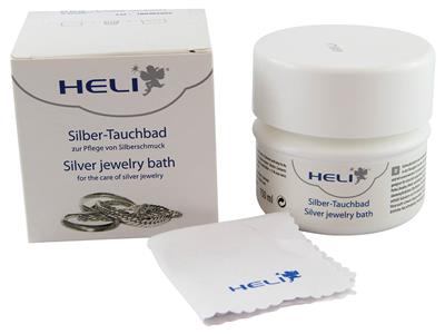 Solution de nettoyage pour bijoux en argent, Heli, pot de 150 ml