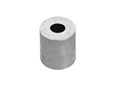 Douille cylindrique pour pierre ronde de 1,6 mm, Or gris 18k Pd 12,5. Réf. 4449-02
