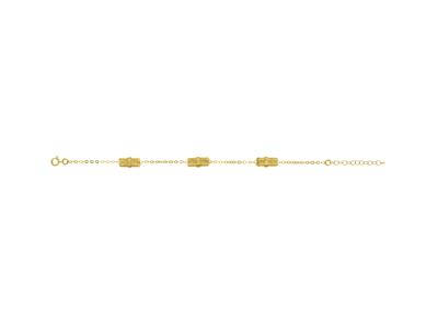 Bracelet Fagro 3 motif 6,50 x 14 mm, chaîne Forçat claire, 163 cm, Or jaune 18k