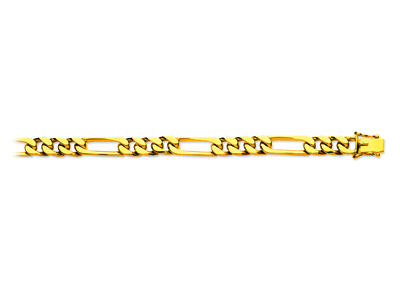 Bracelet maille Alternée 13 serrée 7 mm, 20,50 cm, Or jaune 18k