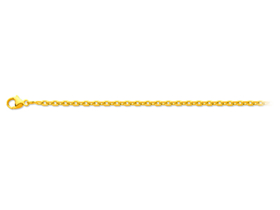 Chaîne maille Forçat diamantée 1,30 mm, 45 cm, Or jaune 18k