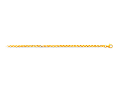 Bracelet maille Jaseron 2,40 mm, 18 cm, Or jaune 18k