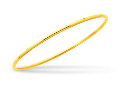 Bracelet Jonc massif fermé, fil rond 2,5 mm, forme ronde 65 mm, Or jaune 18k - Image Standard - 1
