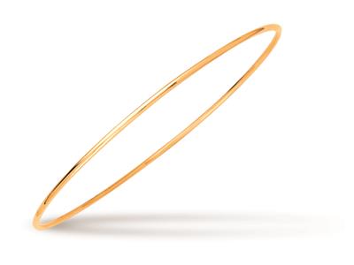 Bracelet Jonc massif, fil rond 1,5 mm, forme ronde 65 mm, Or jaune 18k