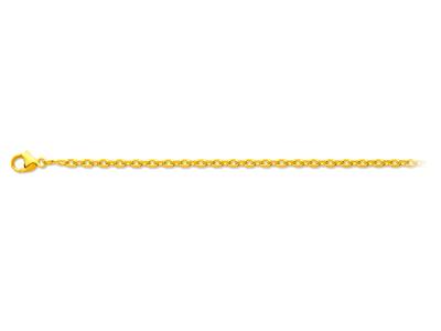 Chaîne maille Forçat diamantée 1,20 mm, 42 cm, Or jaune 18k