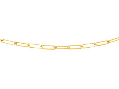 Collier maille rectangle 4,50 mm massif, 50 cm, Or jaune 18k