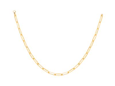 Collier maille rectangle 8 mm, 45 cm, Or jaune 18k