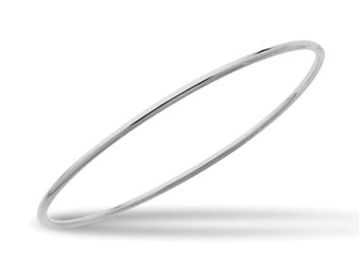 Bracelet Jonc massif, fil rond 2,5 mm, forme ronde 58 mm, Or gris 18k