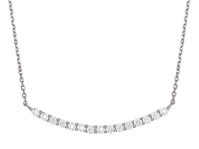 Collier diamants 0,07ct, 38-40-42 cm, Or gris 18k