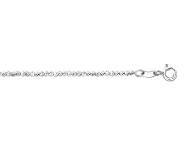 Bracelet Boules ciselées 1,80 mm, 173 cm, Or gris 18k