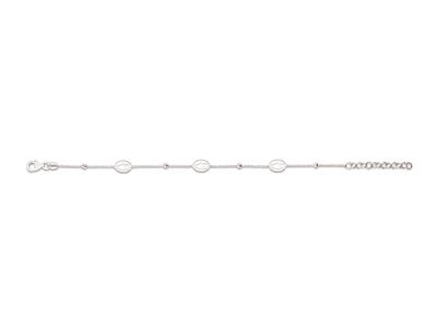 Bracelet 3 Vierges miraculeuses sur chaîne alternée 4 boules, 16-18,5 cm, Argent 925 rhodié