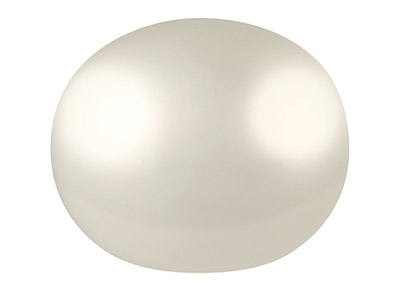 Perle d'eau douce Bouton semi-percée, 6,00 - 6,50 mm, blanc, la paire - Image Standard - 1