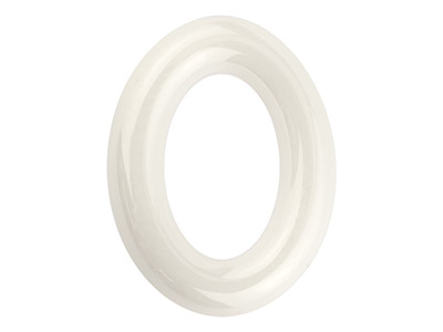 Céramique blanche, Rondelle ovale 13 x 10 mm - Image Standard - 1