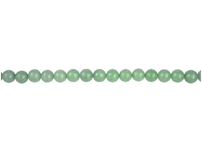 Aventurine verte, pierre fine ronde 6 mm, brin de 40 cm