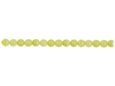 Jaspe jaune, pierre fine ronde 6 mm, brin de 38-39 cm