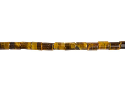 Oeil de tigre, pierre fine tube 8 x 6 mm, brin de 40 cm