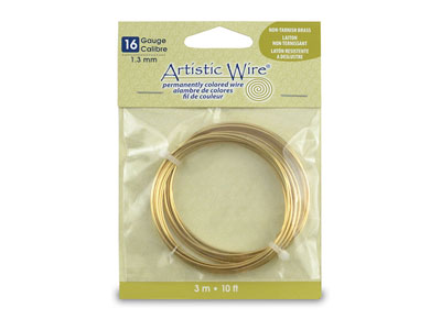 Fil Laiton anti-ternissement 1,30 mm, Artistic Wire de Beadalon, bobine de 3,10 mètres