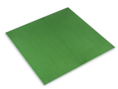 Plaque Aluminium anodisée vert, 0,70 x 100 x 100 mm