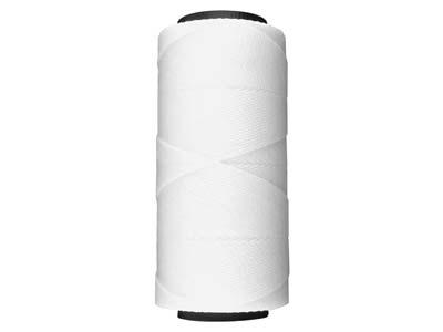 Cordon ciré brésilien Knot-it Beadsmith, blanc 0,90 mm, 144 mètres