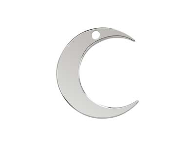 Ebauche pendentif Croissant de lune 20 mm, Argent 925