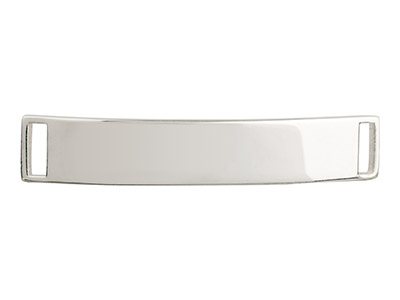 Plaque incurvée pour Bracelet Identité, 7 x 42 mm, Argent 925 - Image Standard - 1