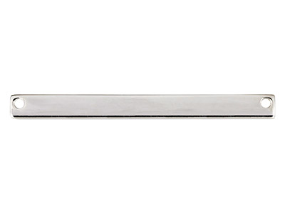 Barre rectangle percée deux trous, 40 x 4 mm, Argent 925 - Image Standard - 1