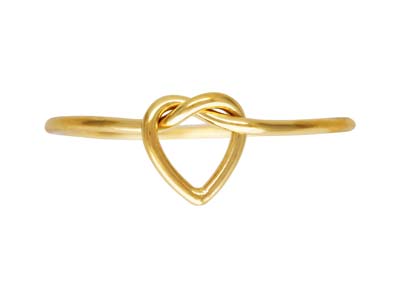 Bague noeud forme Coeur, Gold filled, taille M